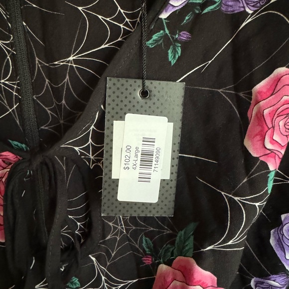Hell Bunny Spiderweb roses dress NWT size 4X - Picture 3 of 3